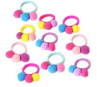 Lot de 10 élastiques à cheveux colorés en caoutchouc pour queue de cheval sans trace - Accessoire de coiffure pour enfants et filles (couleur aléatoire)