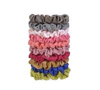 Lot de 10 élastiques à cheveux en satin soie for femmes, chouchous simples tissu for filles, couvre-chefs Doux pour les cheveux contre la casse(Color-04)