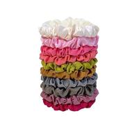 Lot de 10 élastiques à cheveux en satin soie for femmes, chouchous simples tissu for filles, couvre-chefs Doux pour les cheveux contre la casse(Color-11)