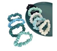 Lot de 10 élastiques à cheveux en satin soie for femmes, chouchous simples tissu for filles, couvre-chefs Doux pour les cheveux contre la casse(Color-05)