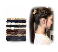 Lot de 10 élastiques à cheveux tressés pour filles - Pour cheveux épais et bouclés
