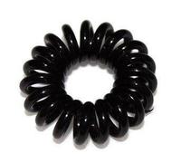Lot de 10 élastiques Miya® - Pour cheveux - En spirale - En plastique - Noir