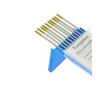 Lot de 10 électrodes de soudage en tungstène, 2,4 x 150 mm, tige d'électrodes de soudage TIG WL15, tungstène lanthané 1,5 % pointe dorée pour alliage, aluminium, métal