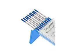 Lot de 10 électrodes de soudage en tungstène, 2,4 x 150 mm, tige d'électrodes de soudage TIG WL20, tungstène lanthané 2 % pointe bleue pour alliage, aluminium, métal