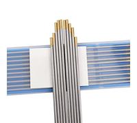 Lot de 10 électrodes en tungstène de 1,6 à 3,2 mm, tiges de soudage assorties lanthanées à pointe dorée pour tiges de soudure en aluminium (3 mm)