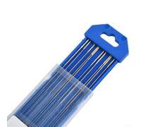 Lot de 10 électrodes WL15 en tungstène au lanthane pour soudage TIG, stables pour acier inoxydable et acier au carbone, 150A-250A, tiges à pointe bleue dans une boîte en plastique (3,2 mm x 150 mm)