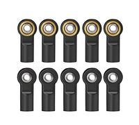 Lot de 10 Embouts de biellettes métalliques M4 à rotule en Acier for Axial SCX10 D90 Tamiya CC01 1/10 RC Crawler Car Truck(Black 10pcs)