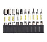 Lot de 10 embouts de tournevis 6,35 mm pour Torx avec support (hexagonal | PH1-3, H2-8, T8-40 bits, tige de 0,6 cm, s'adapte aux mandrins à changement rapide, support inclus
