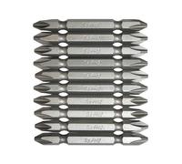 Lot de 10 embouts de tournevis à double tête cruciforme 65 mm de long en acier au carbone haute résistance pour la maison et l'atelier