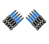 Lot de 10 embouts de tournevis antidérapants à tête hexagonale Phillips de 6,35 mm - PH1/PH2/PH3/PZ1/PZ2/PZ3 - 50 mm (PZ1)