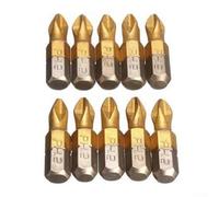 Lot de 10 embouts de tournevis cruciformes PH2 de 25 mm, tige hexagonale extra dure avec revêtement antidérapant pour perceuse électrique de 6,35 mm, pointe magnétique pour fixations à tête cruciforme