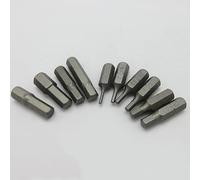 Lot de 10 embouts de tournevis hexagonaux 6,35 mm CR-V traités thermiquement à couple élevé antirouille pour H1,5 H2 H2,5 H3 H4 H5 H5,5 H6 H7 H8