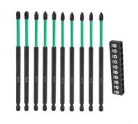 Lot de 10 embouts de tournevis magnétiques 90 mm 150 mm pour perceuse à percussion PZ2 PZ3 PH2 en alliage d'acier antidérapant haute dureté (150 mm)