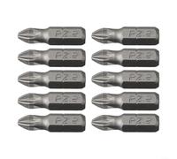 Lot de 10 embouts de tournevis magnétiques à tige hexagonale de 25 mm en alliage d'acier antidérapant pour perceuse électrique 1/4 et tournevis à main PH1 PZ1 PH2 PZ2 PH3 PZ3 (PZ2)