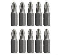 Lot de 10 embouts de tournevis magnétiques antidérapants à tige hexagonale 25 mm (PZ2)