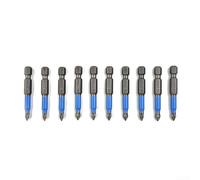Lot de 10 embouts de tournevis magnétiques antidérapants de 50 mm de long PH1, PH2, PH3 pour utilisation PZ1, PZ2, PZ3 (PH1)