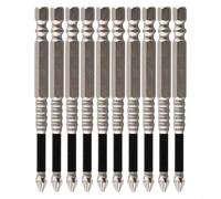 Lot de 10 embouts de tournevis magnétiques PH2 à tête cruciforme longs pour outils électriques perceuse manuelle 50-150 mm Construction en alliage d'acier (90 mm)