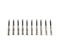 Lot de 10 embouts de tournevis magnétiques PH2 à tête cruciforme longs pour outils électriques perceuse manuelle 50-150 mm Construction en alliage d'acier (65 mm)