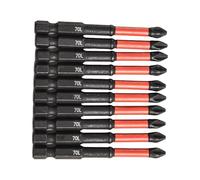 Lot de 10 embouts de tournevis magnétiques PH2 en acier TS2 antidérapants pour réparation d'appareils ménagers, assemblage de meubles (70 mm)