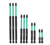 Lot de 10 embouts de tournevis magnétiques PZ2 avec tige hexagonale, embouts de tournevis robustes en longueurs de 50 mm/75 mm/100 mm/150 mm pour meubles