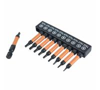 Lot de 10 embouts de tournevis magnétiques triangulaires de 6,35 mm à tige hexagonale en alliage d'acier à changement rapide pour accessoires de perceuse électrique