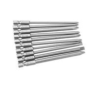 Lot de 10 embouts de tournevis Phillips et à tête plate - En acier S2 - Tige hexagonale magnétique PH1 PH2 - 1/4" - 100 mm