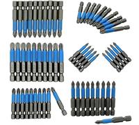 Lot de 10 embouts de tournevis professionnels 50 mm magnétiques antidérapants PH1 PH2 PH3 pour PZ1 PZ2 PZ3 (PZ3)