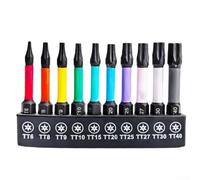 Lot de 10 embouts de tournevis Torx avec support pour une utilisation à impact, conçus pour un transfert de couple élevé et une performance constante (50 mm)