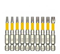 Lot de 10 embouts de tournevis Torx magnétiques T7-T40 50 mm pour visseuse à percussion, couple élevé, résistants à la rouille, pour T7/T8/T9/T10/T15/T20/T25/T27/T30/T40, pour les réparations et les