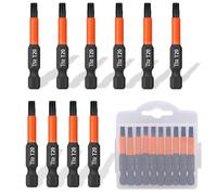 Lot de 10 embouts de vissage T20 - 50 mm de long - Tige hexagonale 1/4" - Avec boîte distributrice pratique pour le bricolage et l'artisanat - Durable et précis