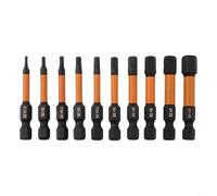 Lot de 10 embouts hexagonaux magnétiques avec tige de 6,35 mm pour tournevis Torx H1,5-H6, avec porte-embout, convient aux perceuses électriques et aux tournevis manuels (A)