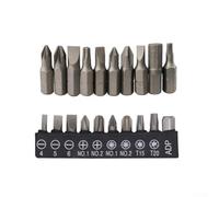 Lot de 10 embouts magnétiques pour vis cruciformes Torx à tête plate, forets à tige hexagonale de 6,35 mm, compatibles avec tournevis à main électrique et cordon (noir)