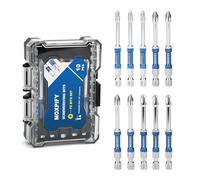 Lot de 10 embouts Pozidriv PZ1 PZ2 PZ3 de 50 mm de longueur avec tige hexagonale de 6,35 mm - Embouts de vissage de qualité supérieure pour visseuse sans fil - Idéal pour l'artisanat et le bricolage