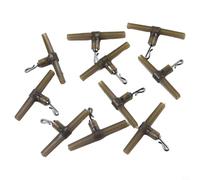 Lot de 10 émerillons à sertir avec manchons antidérapants pour installation de plate-forme de pêche à la carpe, configuration hélicoptère, taille 39/24 mm