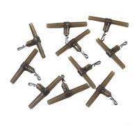 Lot de 10 émerillons à sertir lisses pour pêche à la carpe | Gel de silice flexible, taille 39 x 24 mm, léger 1 g, protège la ligne de pêche, idéal pour les configurations d'hélicoptère