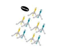 Lot de 10 émerillons de bifurcation spatiale pour ligne de pêche - 8 anneaux en forme de contacteur pour double hameçon - Répartiteur de sous-ligne - Dispositif de contact pour double crochet