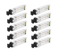 Lot de 10 émetteurs-récepteurs SFP+ 10 GBase-LR SFP+, module monomode double LC 10 G pour Cisco SFP-10G-LR, Meraki MA-SFP-10GB-LR, Ubiquiti UF-SM-10G, Mikrotik, D-Link, Supermicro et plus (DDM, 1310