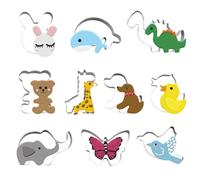 Lot de 10 emporte-pièces en forme d'animaux pour la pâtisserie, en acier inoxydable, pour décoration de gâteaux amusants, pour fête d'anniversaire, Pâques, décoration de gâteau