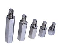 Lot de 10 entretoises hexagonales à tête unique mâle vers femelle 10 mm, 15 mm, 20 mm, 30 mm, 40 mm M6 x M6 pour fixations hexagonales PCB, accessoires de quincaillerie en acier inoxydable 304
