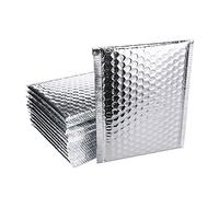 Lot de 10 enveloppes à bulles,38x43 +4 cm,Poly Bubble Mailers Enveloppes Rembourrées Bulle Doublé Poly Mailer Auto Seal pour Emballage (Argent)