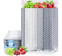 Lot de 10 enveloppes à bulles thermiques pour expédition à froid, imperméables et réutilisables pour sac de courses, doublure isolante, camping, pique-nique - 20,3 x 27,9 cm
