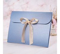 Lot de 10 enveloppes cadeau avec nœud pour mariage, anniversaire, fête prénatale, remise de diplôme - Grandes invitations avec ruban, design vintage épais