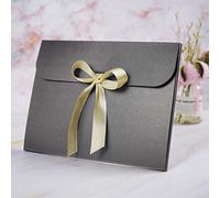 Lot de 10 enveloppes cadeaux épaisses avec nœud pour grandes invitations - Enveloppes vintage épaisses avec ruban pour mariage, anniversaire, fête prénatale, fête prénuptiale et remise de diplôme