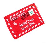 Lot de 10 enveloppes de Noël rouges pour enfants - Sacs à lettres festifs en feutre avec corde de suspension, décoration d'arbre de Noël en tissu non tissé, 8 x 12,5 cm, 10/20 pièces