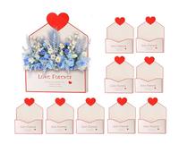 Lot de 10 enveloppes florales pour la Saint-Valentin avec motif de cœurs pour bouquets de fleurs, pour la famille et les êtres chers pour les fêtes de vacances et le Nouvel An