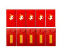 Lot de 10 enveloppes porte-bonheur, pour l'argent - Calendrier lunaire 3D 2026 - Pour le Nouvel An - Pour fêtes d'anniversaire, événements, fêtes de mariage, fêtes