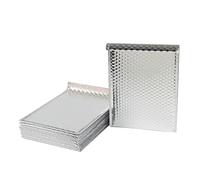 Lot de 10 enveloppes rembourrées à bulles métalliques pour envoi postal, emballage cadeau, enveloppes d'expédition rembourrées à bulles pour envoi postal, argenté, 25 x 30 cm