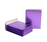 Lot de 10 enveloppes rembourrées à bulles métalliques pour envoi postal, emballage cadeau, enveloppes d'expédition rembourrées à bulles pour envoi postal, violet, 25 x 30 cm
