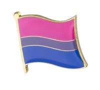 Lot de 10 épingles à drapeau arc-en-ciel LGBT : fierté, progrès, pan et bisexuel, Normale, Métal non précieux