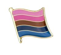 Lot de 10 épingles à drapeau arc-en-ciel LGBT : fierté, progrès, pan et bisexuel, Normale, Métal non précieux